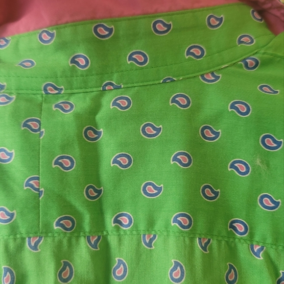 Ralph Lauren Green White Pink Long Sleeve Cotton Shirt Top Blouse Size XL - Picture 3 of 7